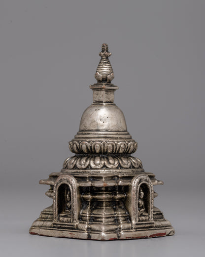 Decorative Copper  Chaitya Stupa | Symbol of Compassion and Enlightenment in Tibetan Art