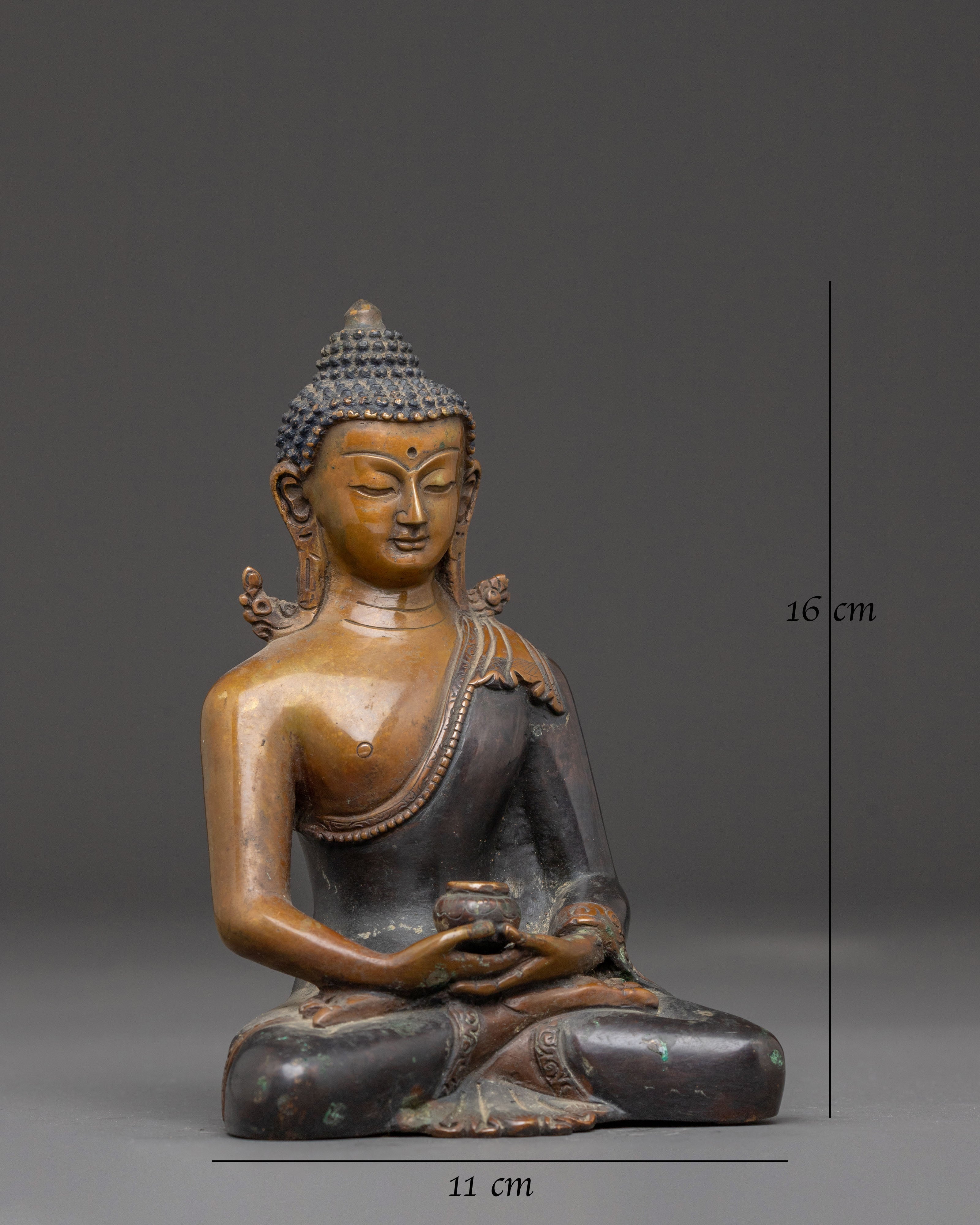 Handcrafted Amitabha Buddha Oxidized Statue | Pure Land Buddha