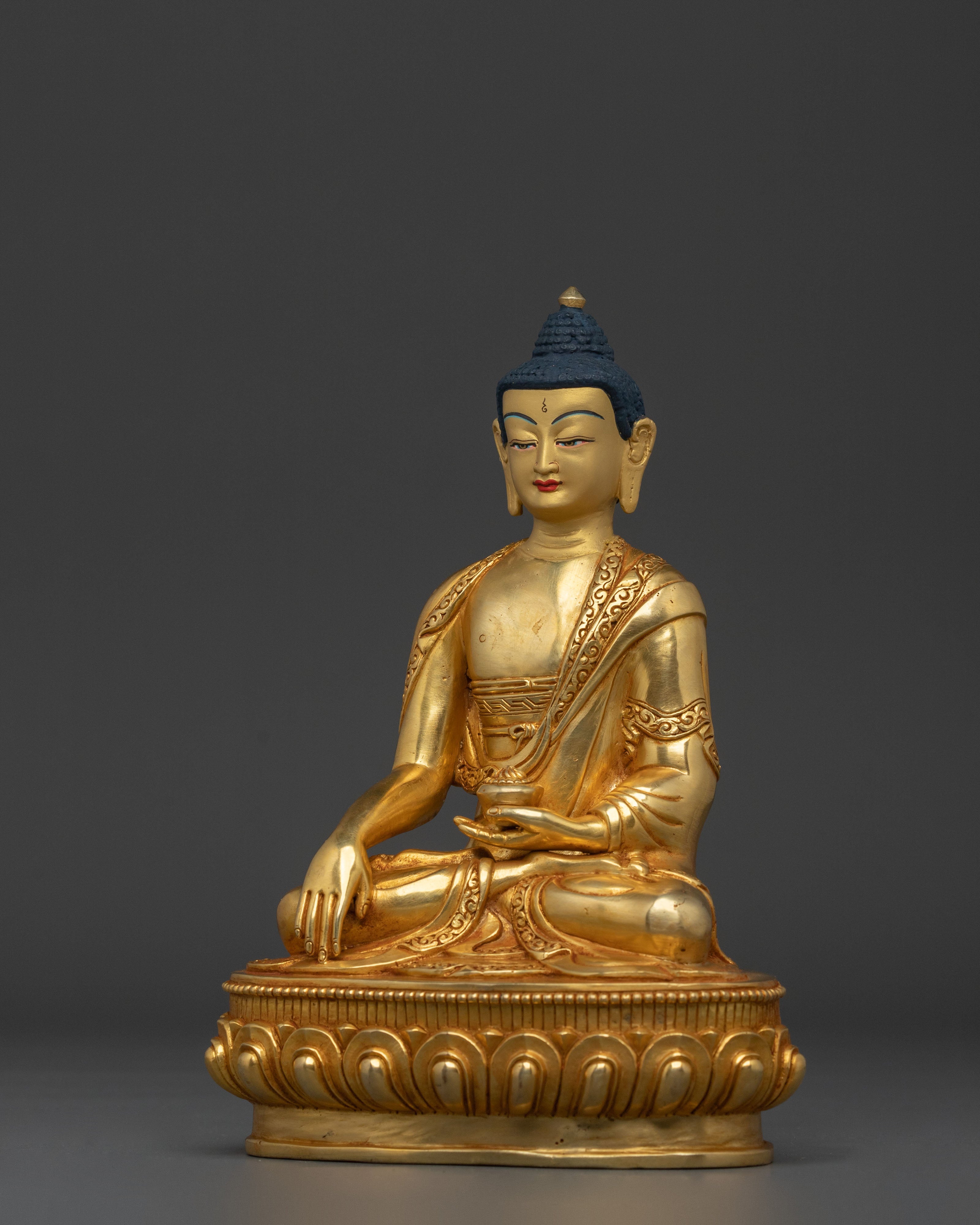 Traditional Shakyamuni Buddha Enlightened Statue | Sacred Buddhist Altar Figure