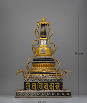 Decorative Buddhist Stupa Sculpture | Symbol of Peace and Enlightenment, for Home Decor