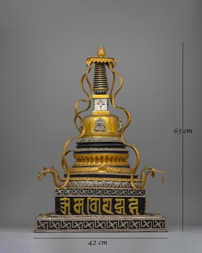 Decorative Buddhist Stupa Sculpture | Symbol of Peace and Enlightenment, for Home Decor