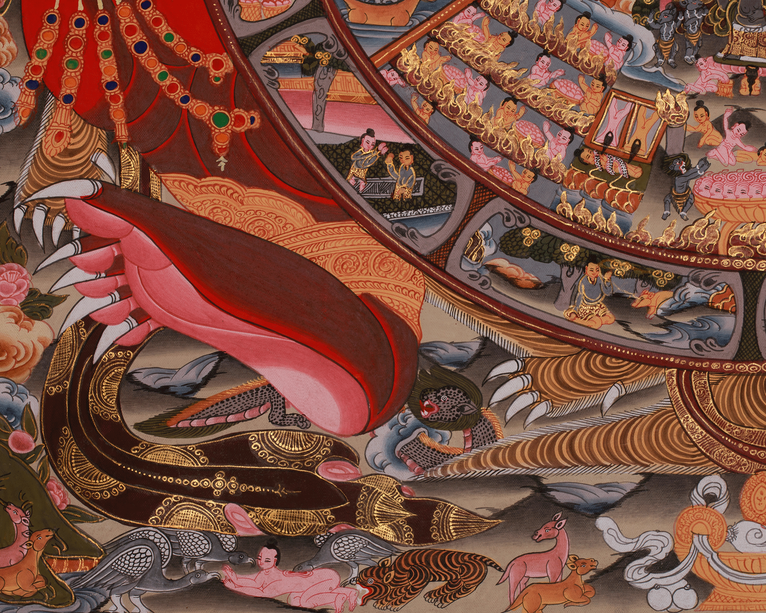 Himalayan Thangka of Wheel of Life | Cycle of Birth, Death, and Rebirth
