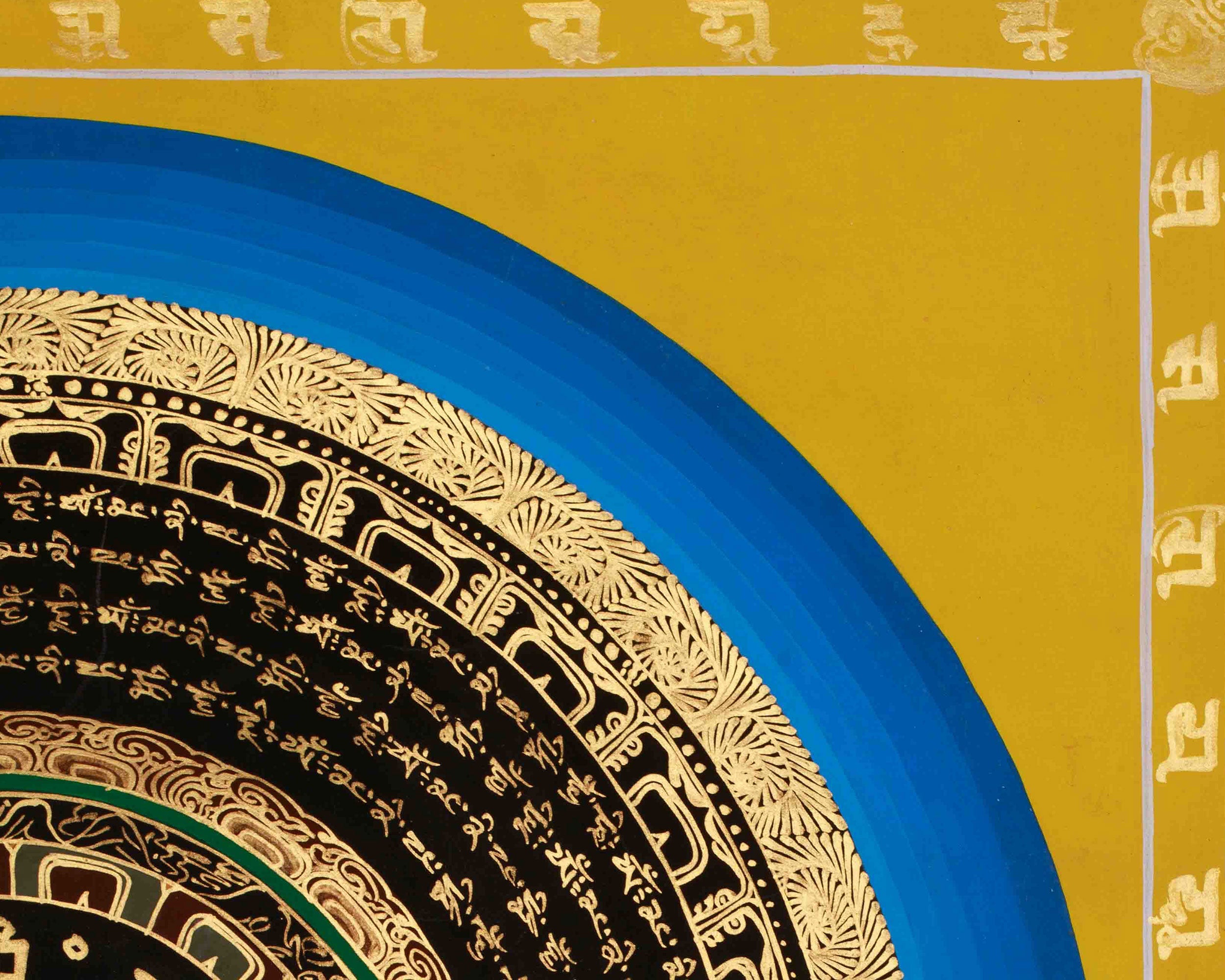 Sacred Mantra Mandala Art | Tibetan Buddhist Thangka Painting