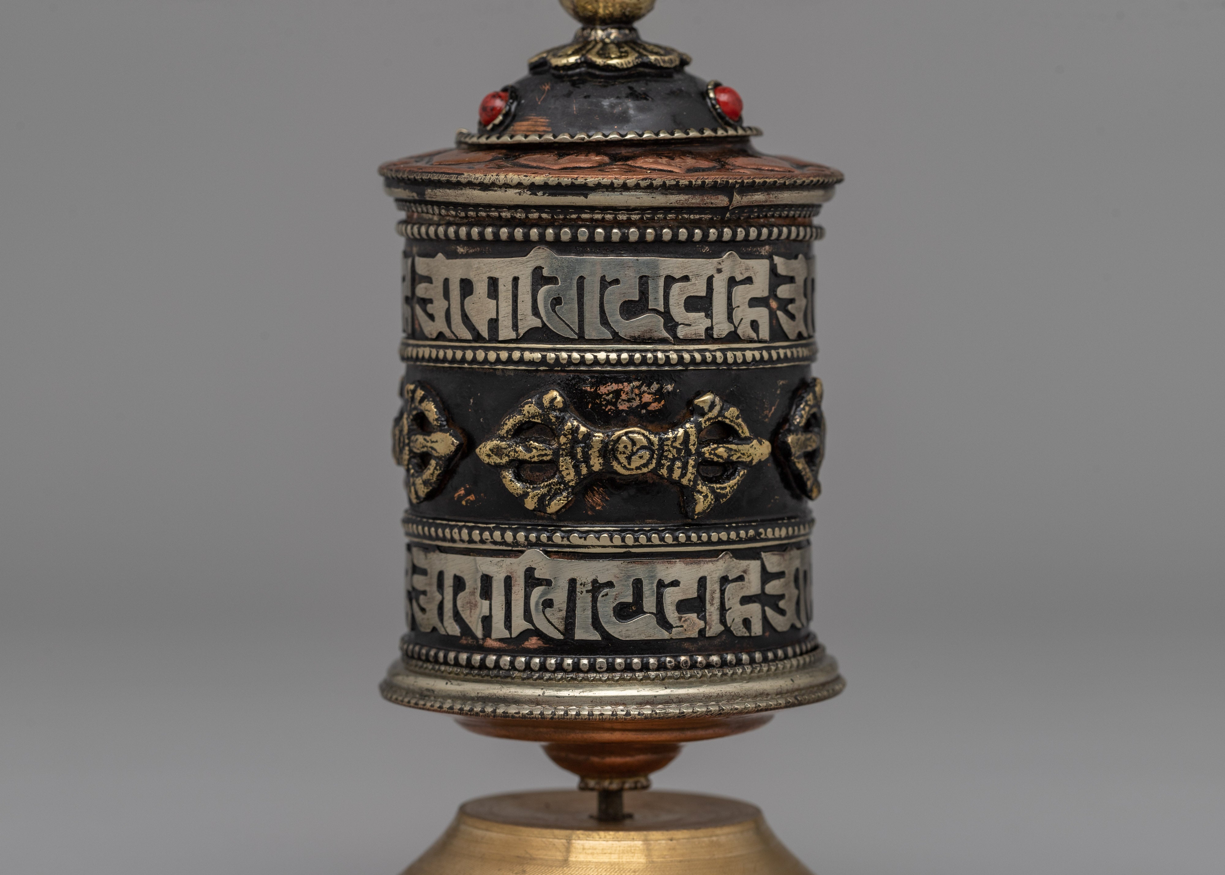 Sacred Tibetan Home Decor Om Mani Padme Hum Prayer Wheel | Spiritual Practice Essentials