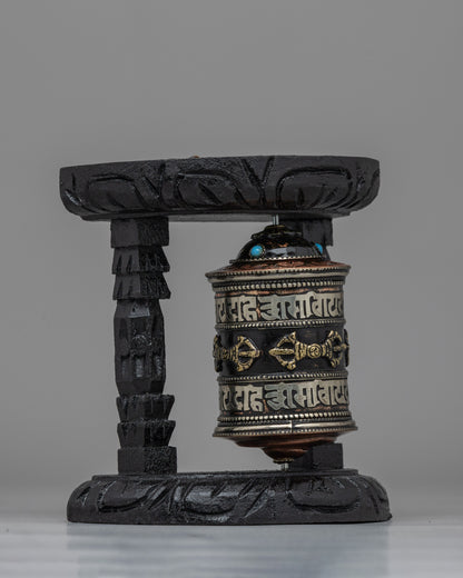 Handmade Spinning Prayer Wheel | Spiritual Tool for Protection, Healing, and Meditation