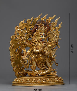 6-Armed Buddha Mahakala Statue | Golden Glory of Tibetan Craftsmanship