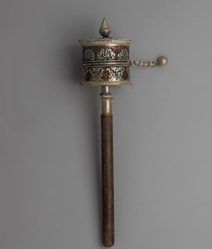 Copper and Wood Tibetan Prayer Wheel