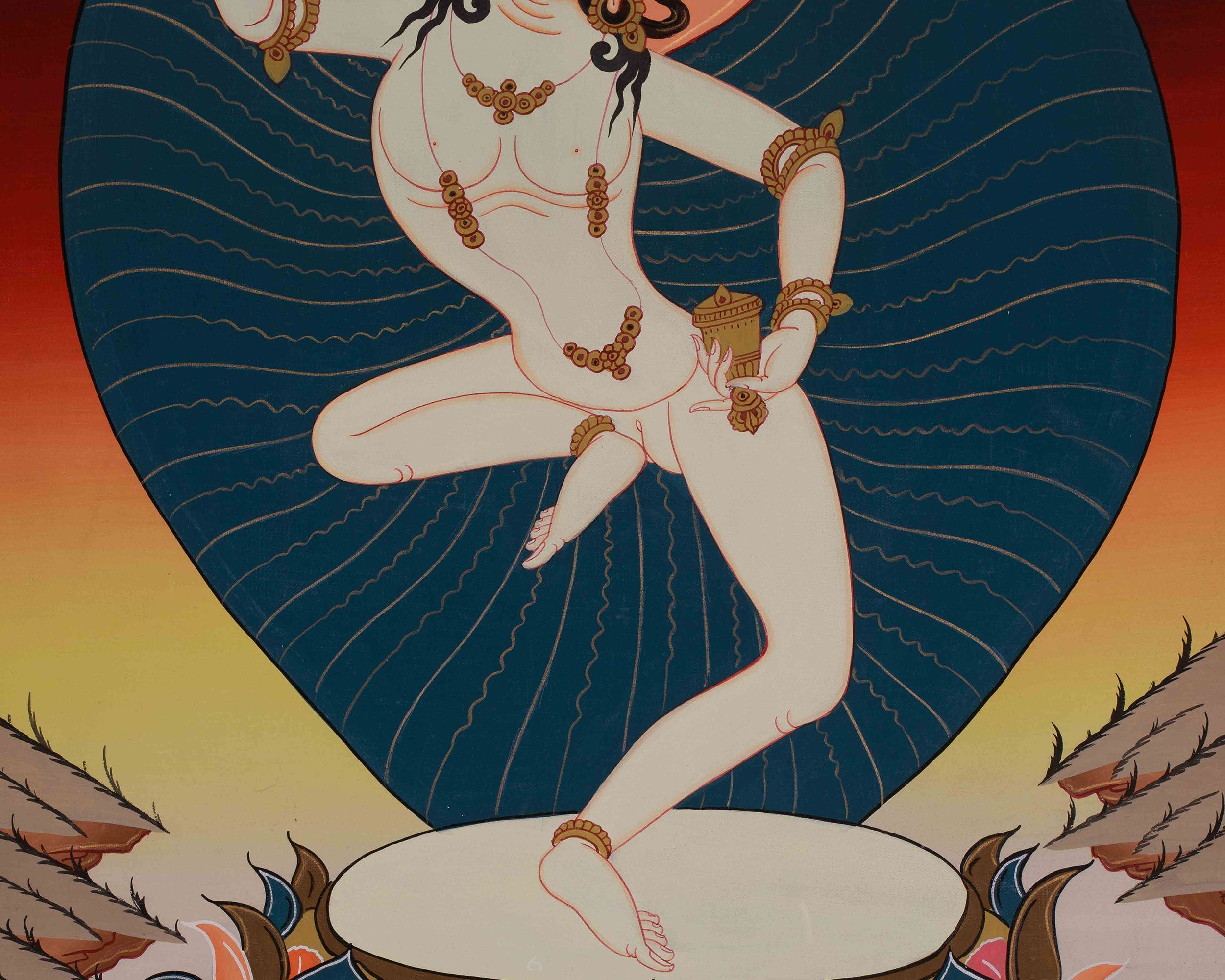 Machig Labdron Tibetan Thangka | Emanation of Wisdom and Fearlessness