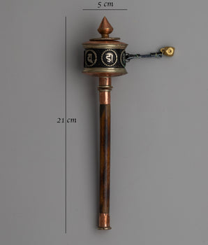 Traditional Tibetan Prayer Wheel | Sacred Tool for Mindfulness and Prayers