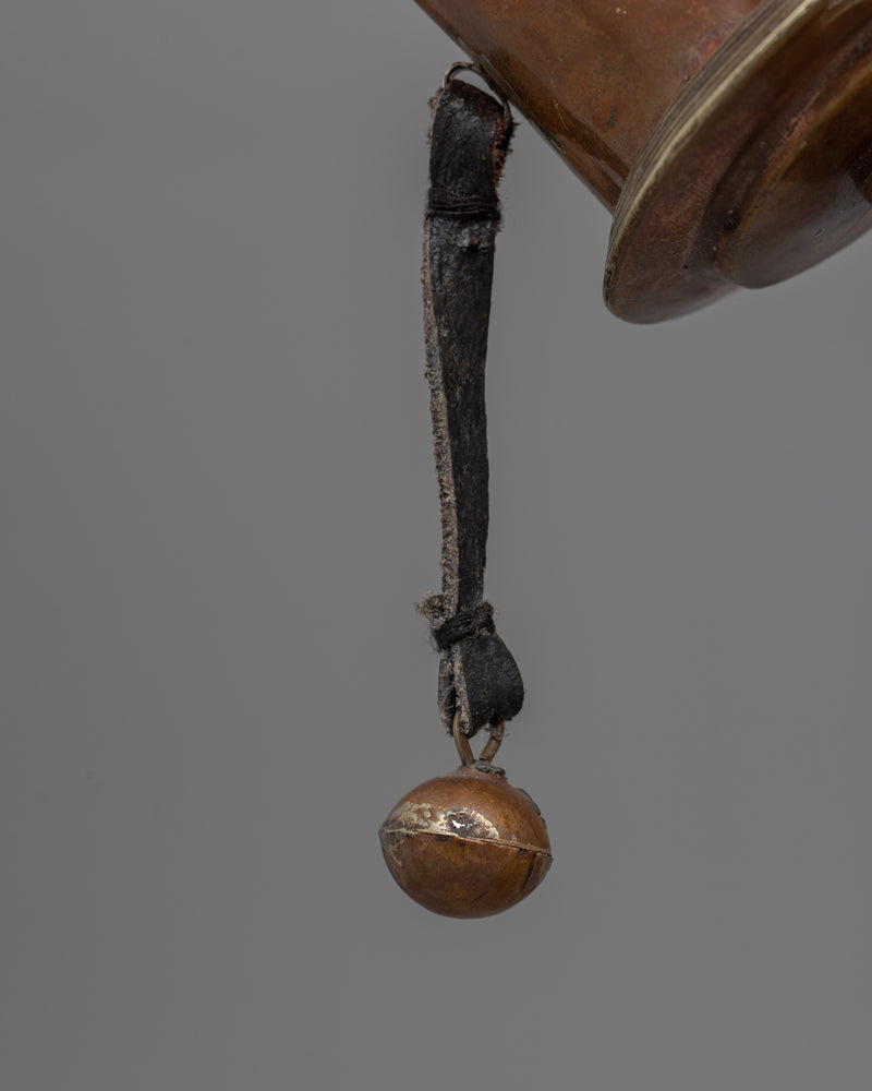 Elegant Copper & Wood Buddhist Prayer Wheel | Enhance Your Meditation Practice