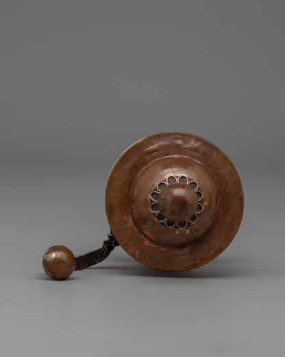 Elegant Copper & Wood Buddhist Prayer Wheel | Enhance Your Meditation Practice