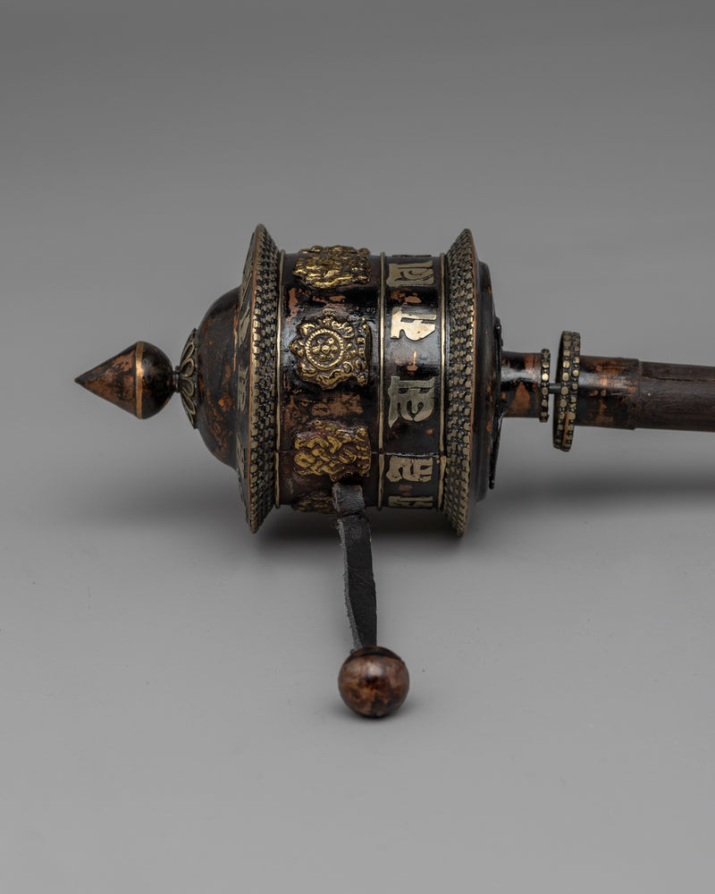 Buddhist Ritual Spinning Prayer Wheel | Traditional Tibetan Design for Peace and Healing