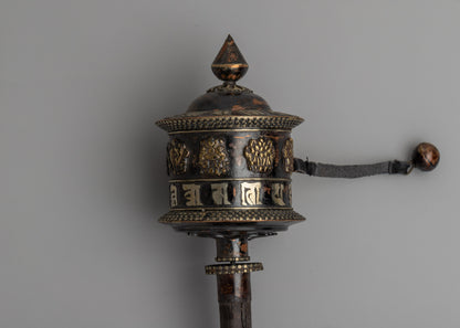 Buddhist Ritual Spinning Prayer Wheel | Traditional Tibetan Design for Peace and Healing