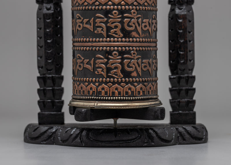 Elegant Traditional Buddhist Prayer Wheel | Sacred Tool for Meditation and Daily Prayers