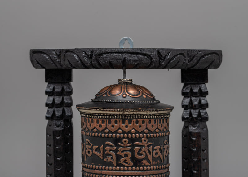 Elegant Traditional Buddhist Prayer Wheel | Sacred Tool for Meditation and Daily Prayers