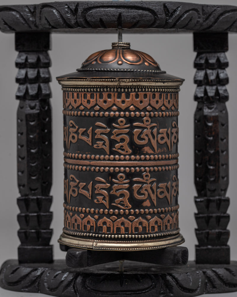 Elegant Traditional Buddhist Prayer Wheel | Sacred Tool for Meditation and Daily Prayers