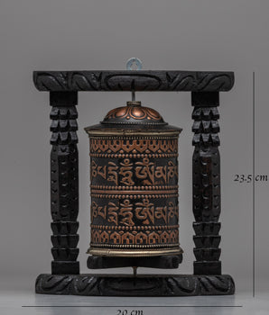 Elegant Traditional Buddhist Prayer Wheel | Sacred Tool for Meditation and Daily Prayers