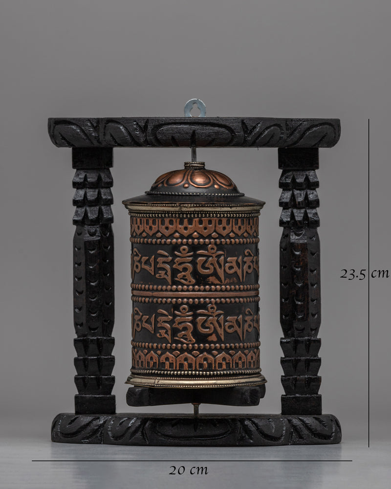 Elegant Traditional Buddhist Prayer Wheel | Sacred Tool for Meditation and Daily Prayers