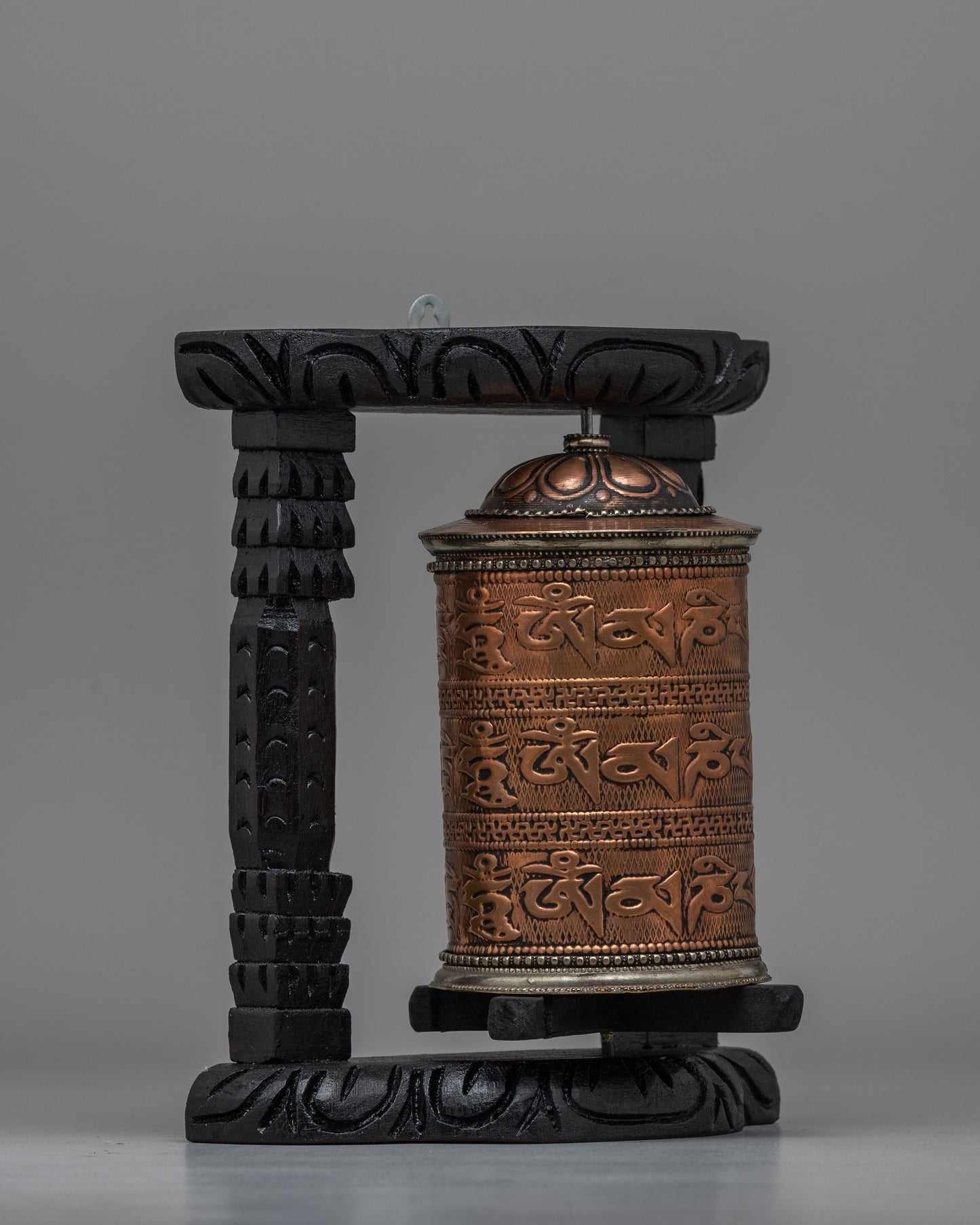 Wooden Frame Buddhist Prayer Wheel |  Ideal for Spiritual Growth and Blessings