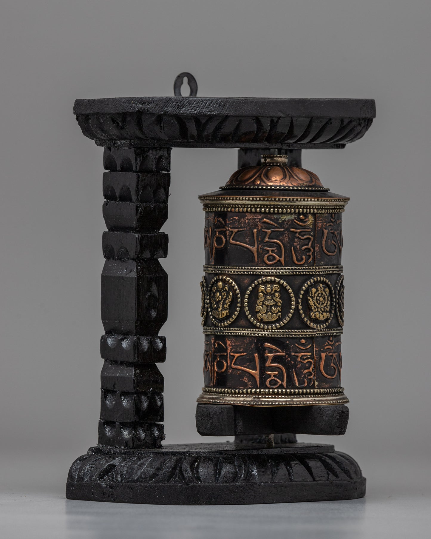 Himalayan Buddhist Wooden Frame Prayer Wheel | Traditional Decor for Peace and Harmony