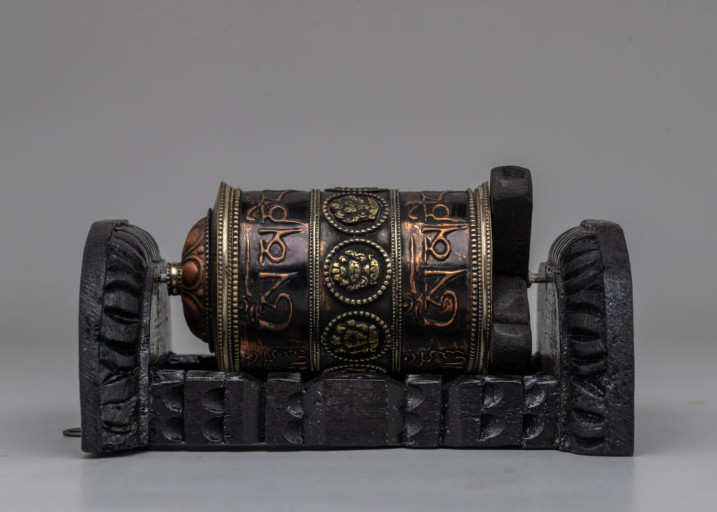 Himalayan Buddhist Wooden Frame Prayer Wheel | Traditional Decor for Peace and Harmony