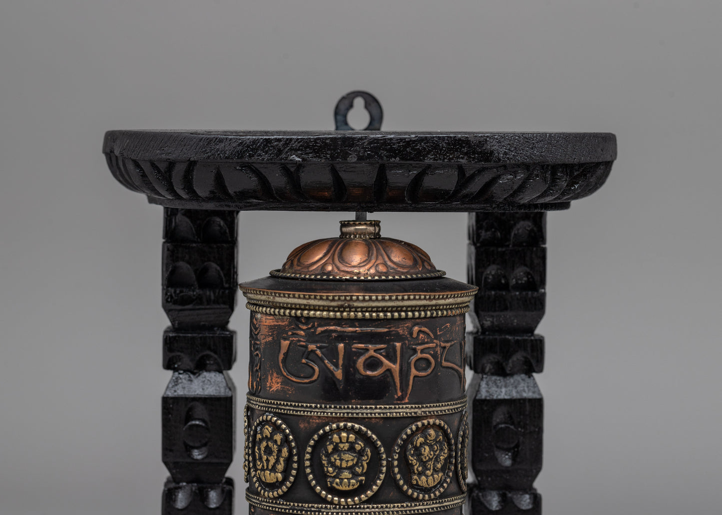 Himalayan Buddhist Wooden Frame Prayer Wheel | Traditional Decor for Peace and Harmony