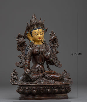 Oxidized Female Enlightenment Deity White Tara