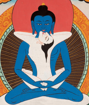 Samantabhadra (Adi-Buddha) Thangka | Hand-Painted Tibetan Buddhist Art of Enlightenment