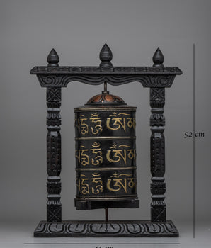 Handcrafted Buddhist Prayer Wheel | Traditional Spiritual Tool for Meditation and Rituals