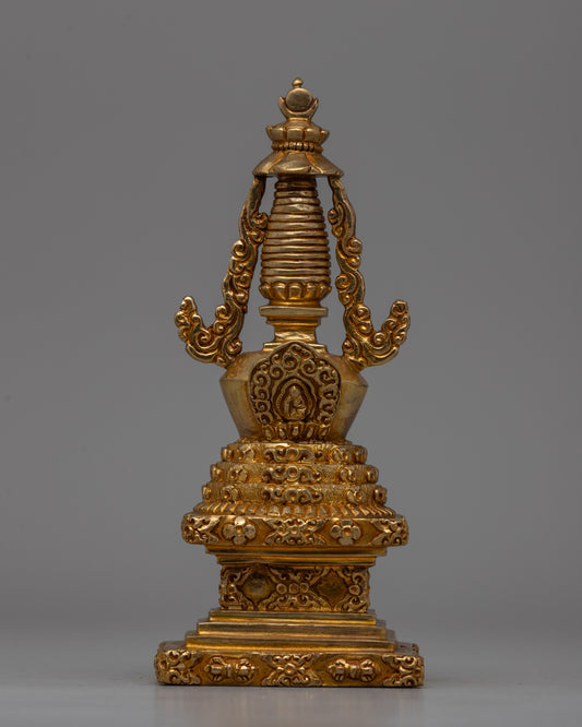 Gold-Plated Copper Stupa