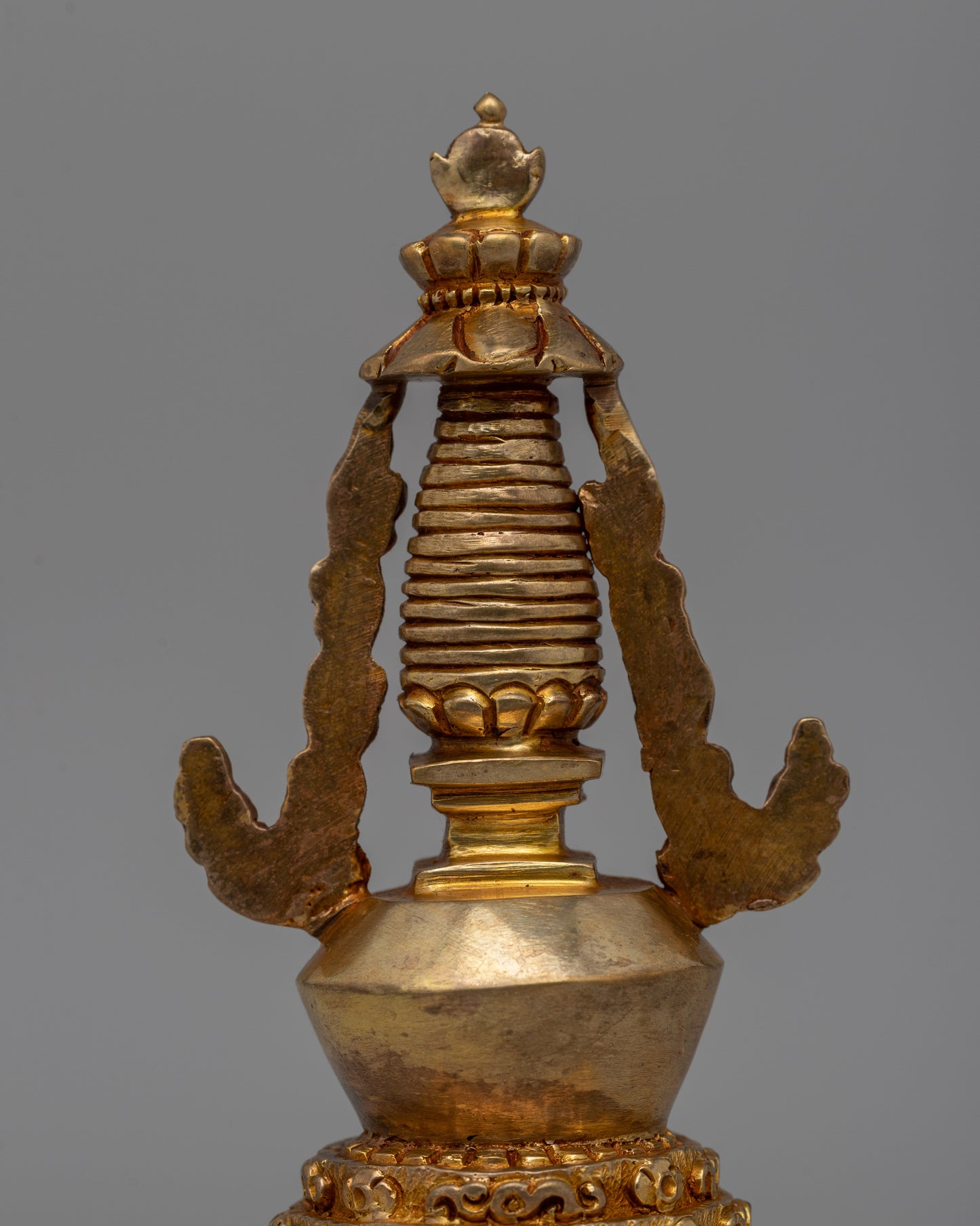 Gold-Plated Copper Stupa | Sacred Buddhist Altar Decoration