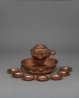 Copper Tibetan Water Offering Set 