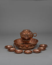 Copper Tibetan Water Offering Set