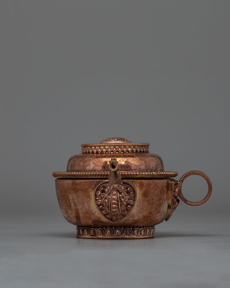 Copper Tibetan Water Offering Set | Buddhist Ceremonial Vessel