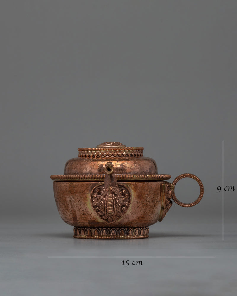 Copper Tibetan Water Offering Set | Buddhist Ceremonial Vessel