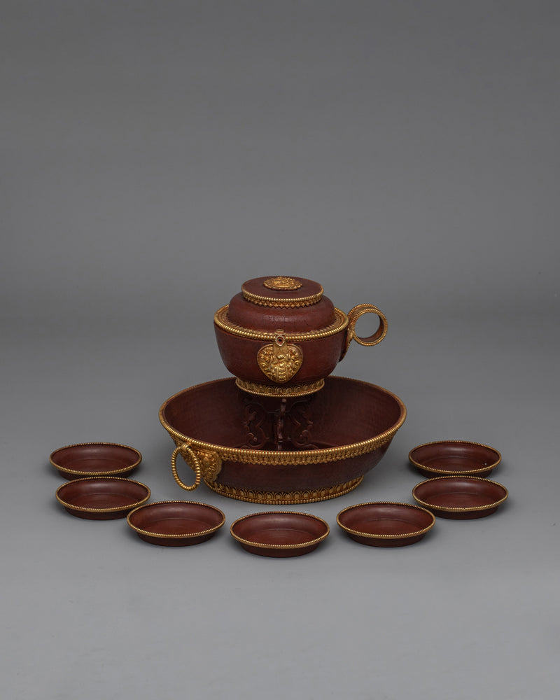 Traditional Water Offering Set | Ritual Bowls for Meditation and Devotion