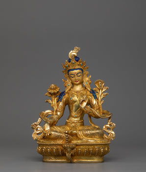 Green Tara Compassionate Buddhist Deity Figurine