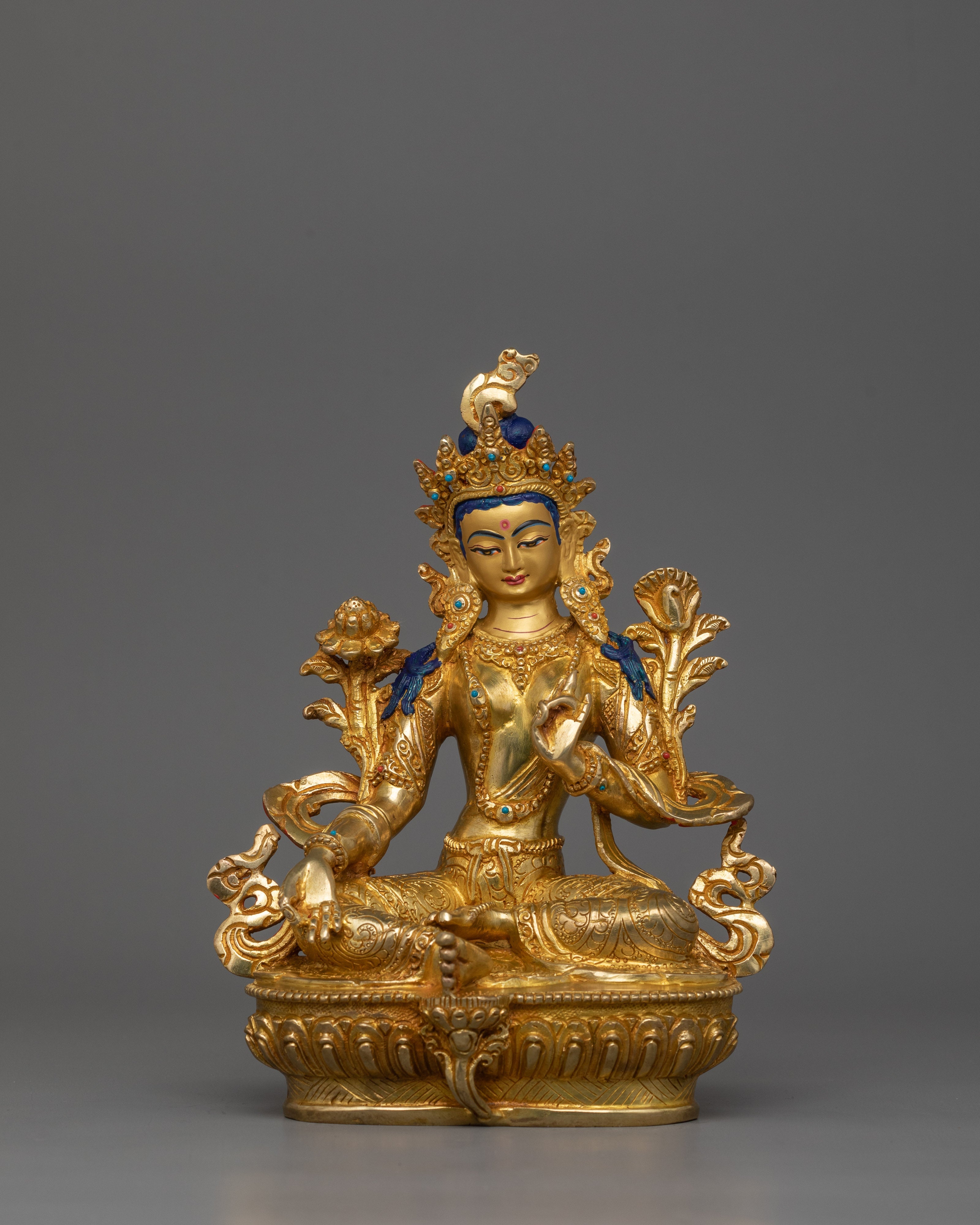 Green Tara Compassionate Buddhist Deity Figurine
