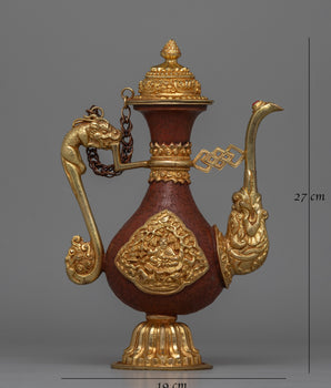 Traditional Buddhist Tibetan Ritual Ceremonial Ewer | Handcrafted for Rituals, Serving, or Display