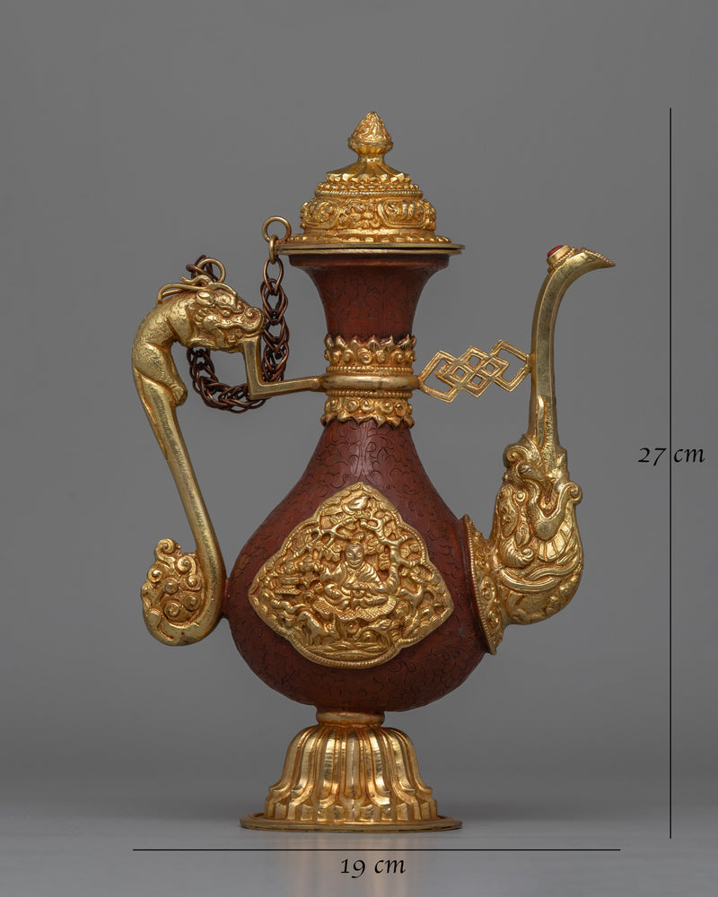 Traditional Buddhist Tibetan Copper Tea Pot | Handcrafted for Rituals, Serving, or Display