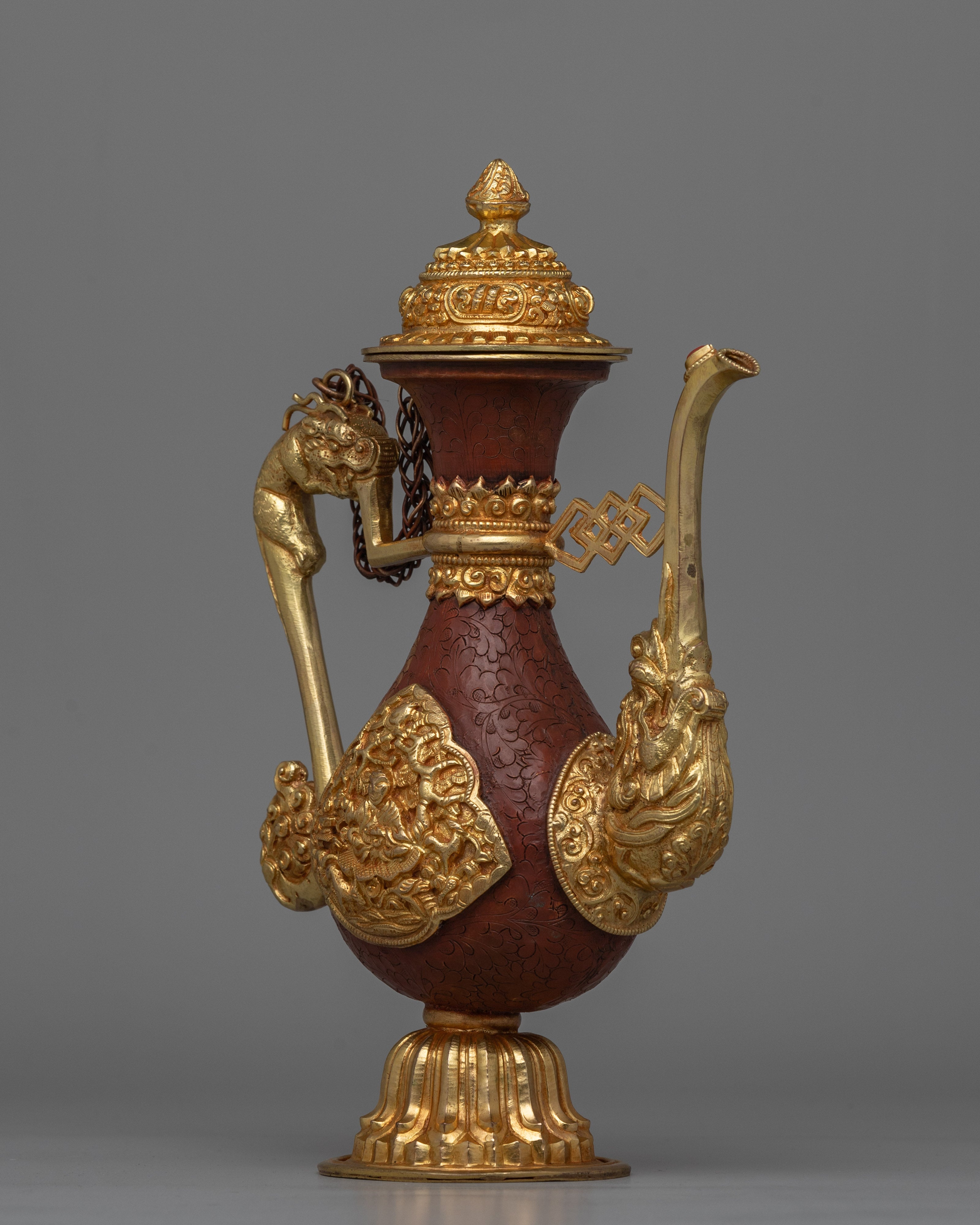 Traditional Buddhist Tibetan Ritual Ceremonial Ewer | Handcrafted for Rituals, Serving, or Display