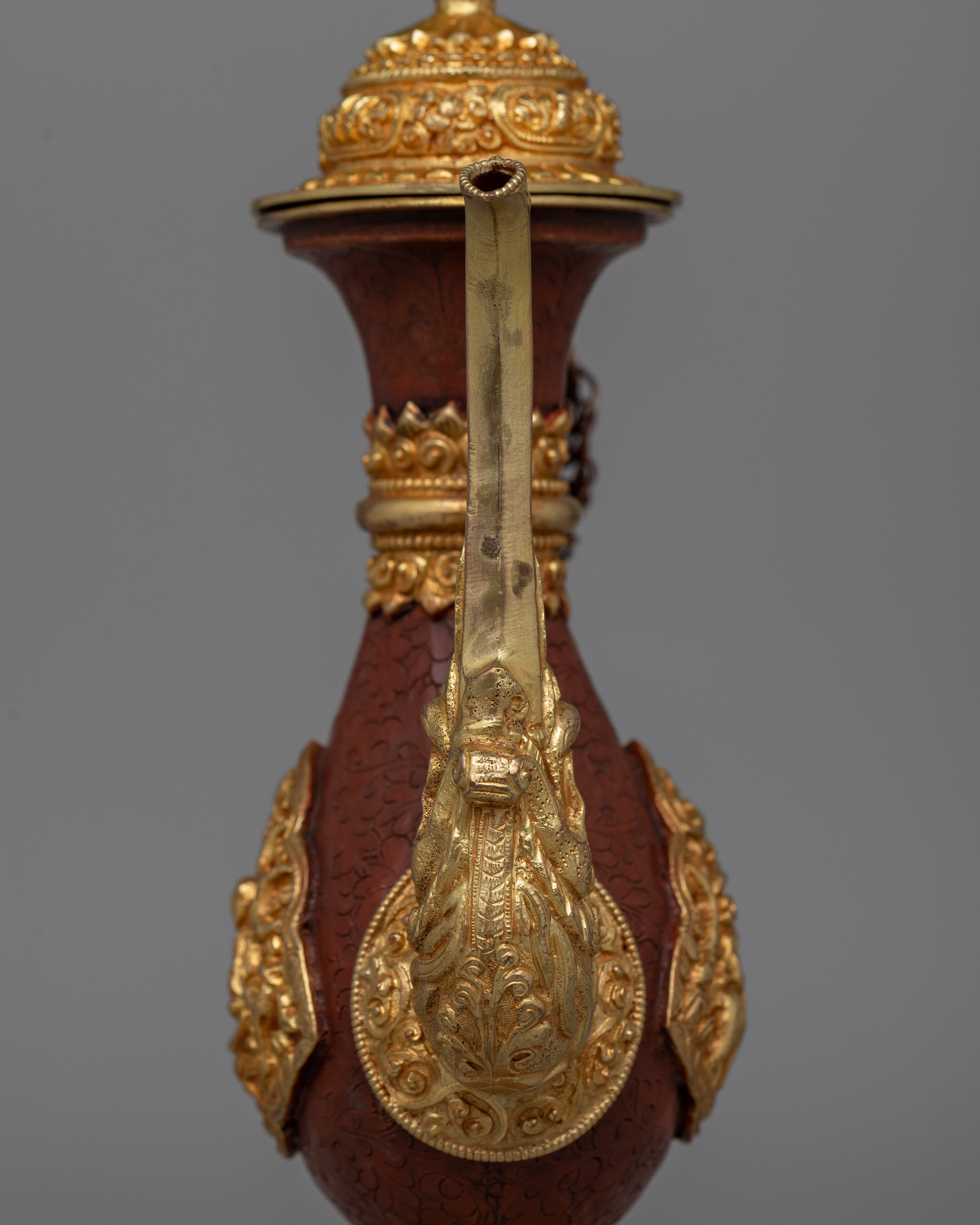 Traditional Buddhist Tibetan Ritual Ceremonial Ewer | Handcrafted for Rituals, Serving, or Display