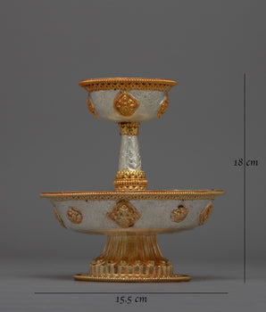 Buddhist Ritual Serkyem Set | Handcrafted Ritual Tool for Offerings and Ceremonies