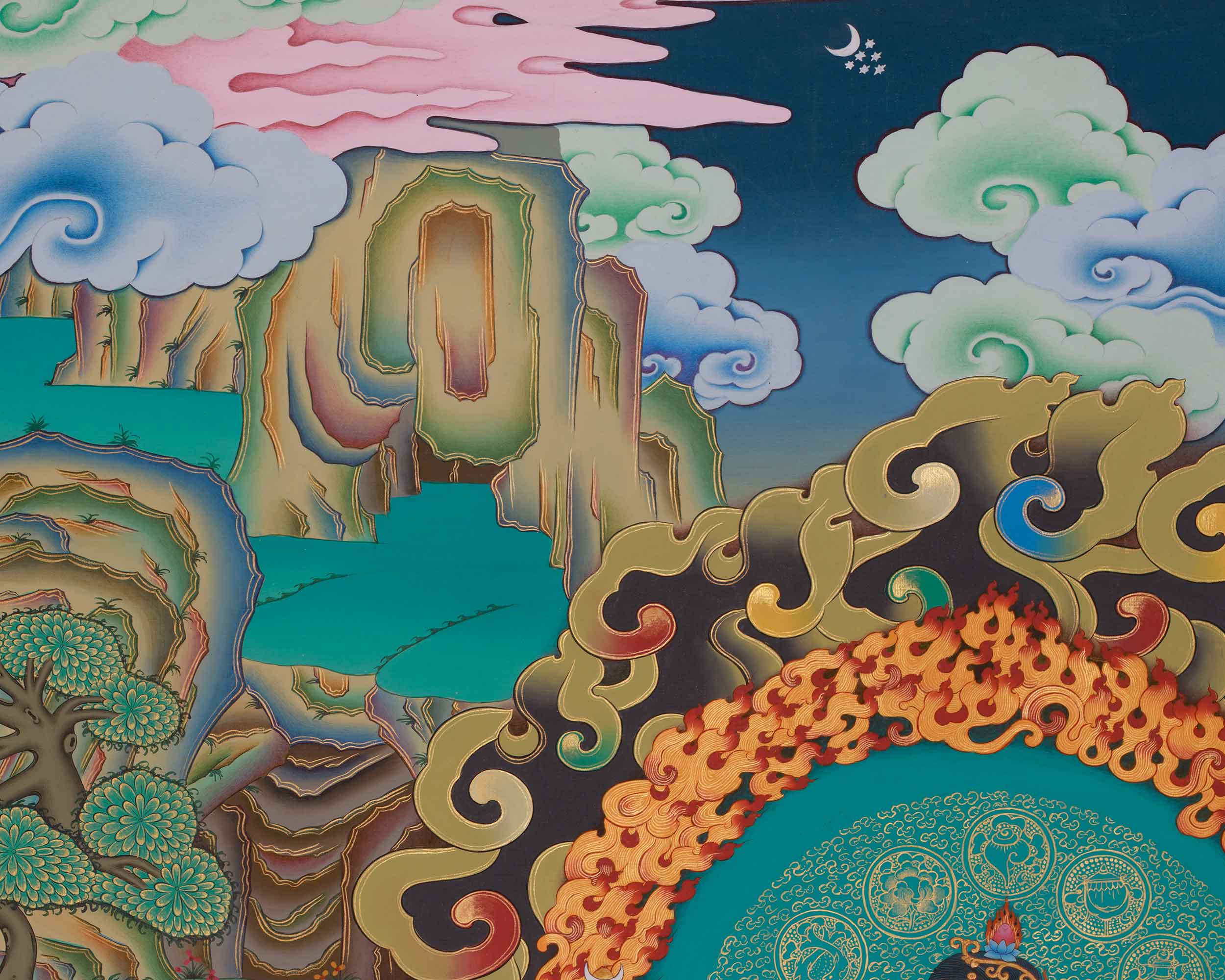 Traditional Thangka of Virupaksa | Protector of the Western Direction