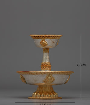 Traditional Serkhyem Set for Tibetan Buddhist Rituals | Sacred Offering Vessel for Altars