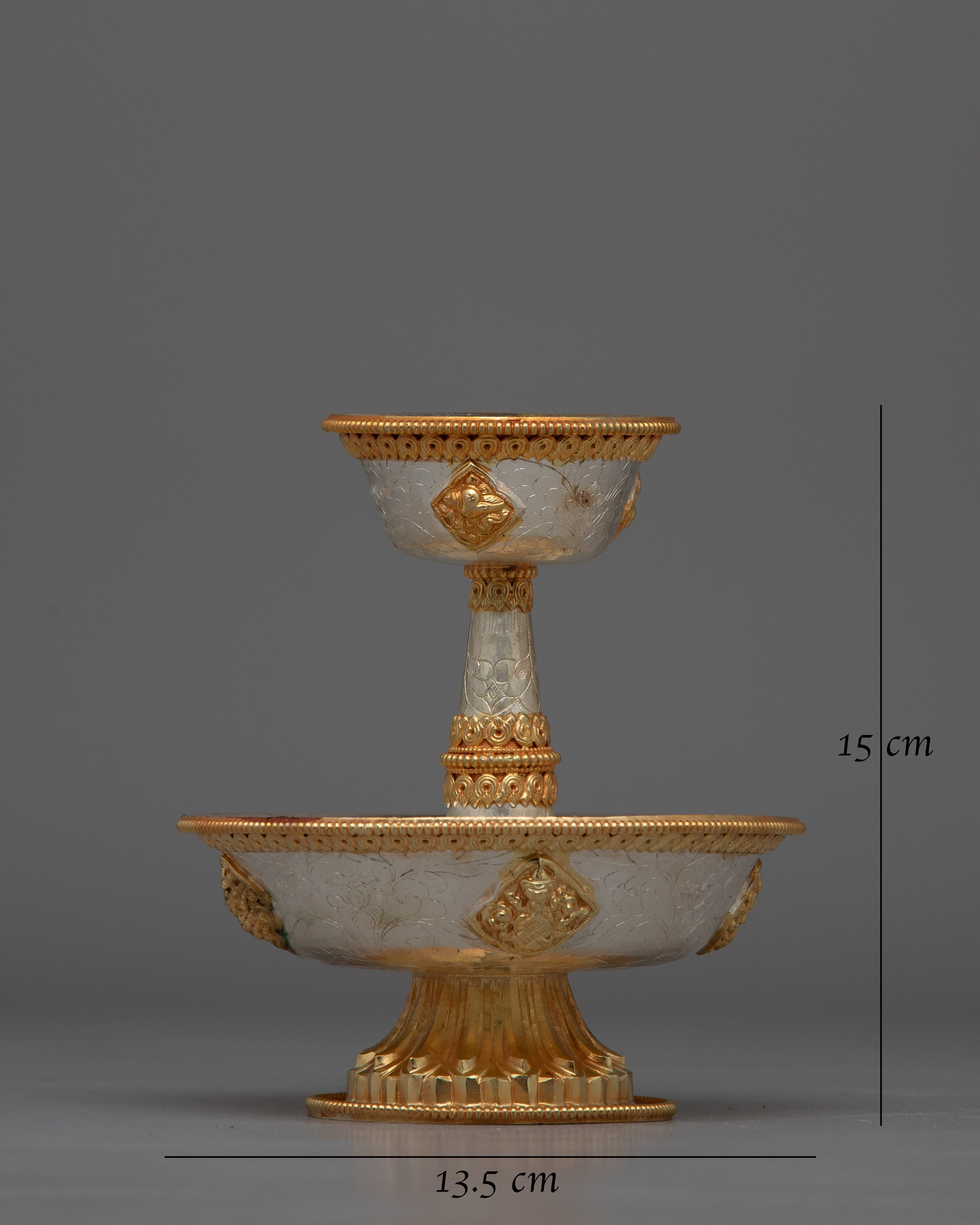 Traditional Serkhyem Set for Tibetan Buddhist Rituals | Sacred Offering Vessel for Altars