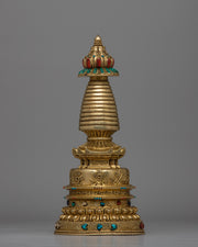 24K Gold-Gilded Buddhist Stupa