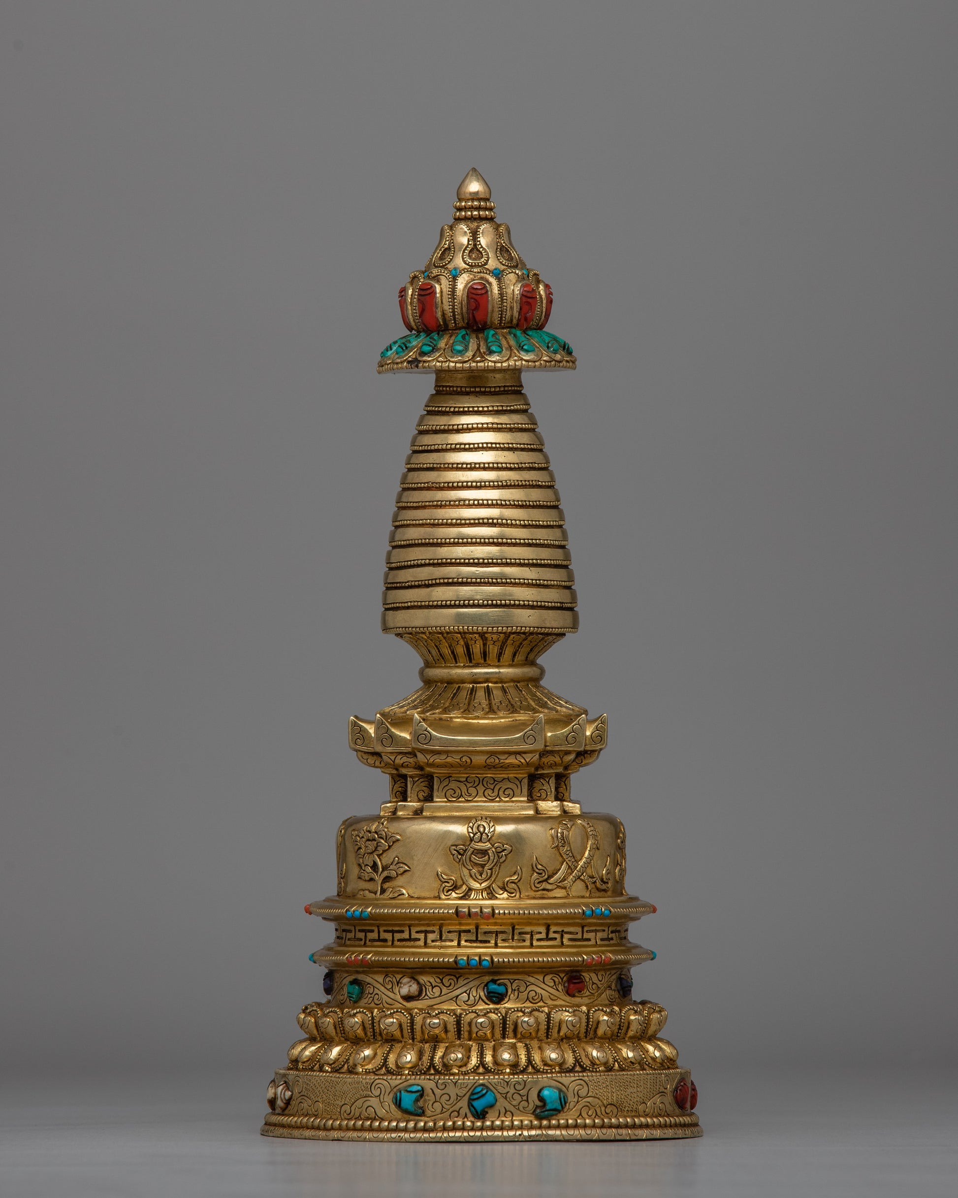 24K Gold-Gilded Buddhist Stupa 