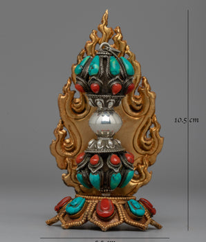 Vibrant Multicolored Vajra | Handcrafted Silver Vajra with Sacred Stones