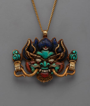 Bright and Symbolic Pure Gold Garuda Face Locket